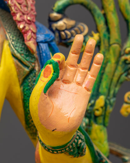 Yellow Manjushri Sculpture | Nepalese Buddhist Art