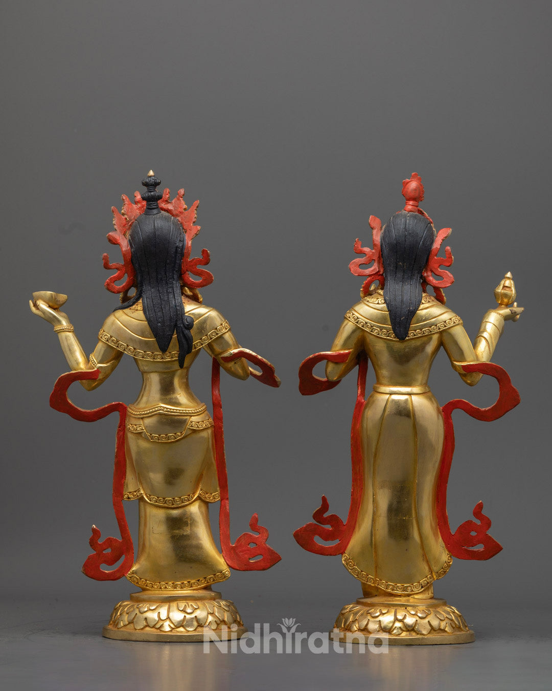Divine Feminine Duo: Yeshe Tsogyal & Mandarva Statue Set