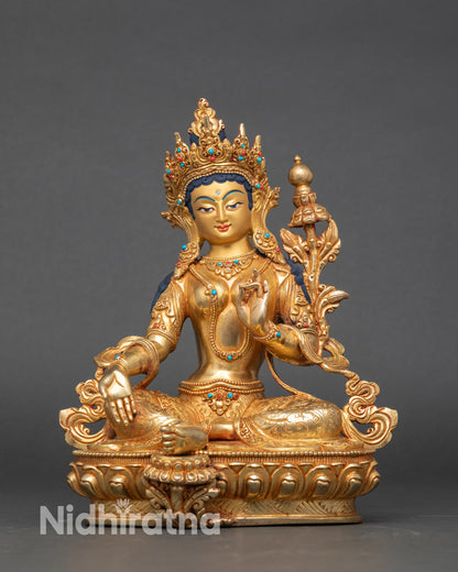 Zhen Migyalwa'i Pamo Invincible Tara deity gold statue Tibetan Buddhist art