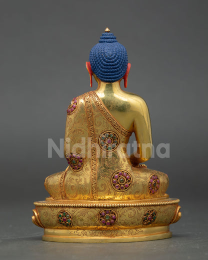 amitabha buddha statue back view lotus seat back details mantra hollow chamber