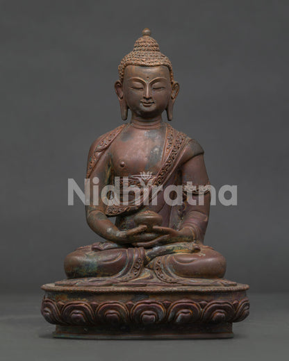 Amitabha Buddha statue handcrafted by Newari artisans from Nepal.