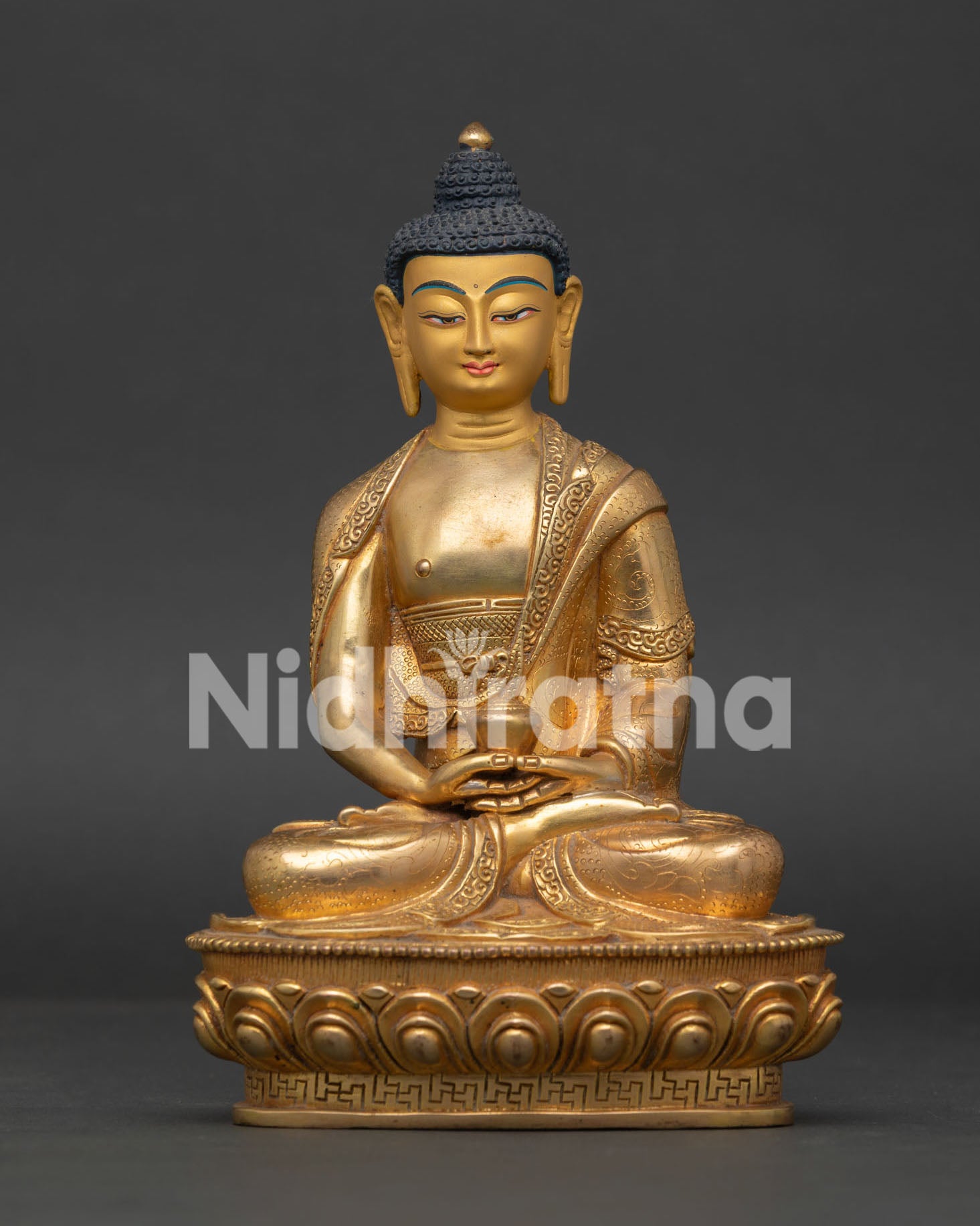 Amitabha Buddha Statue handcrafted by Newari artisans from Patan Nepal.