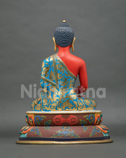 Amitabha Buddha statue handcrafted Nepalese Buddhist art with gold finish