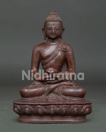 Amitabha Buddha statue in Three Buddha Set symbolizing infinite light