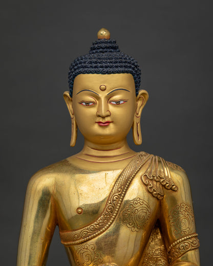 Amitabha Buddha statue regular close up handcrafted Nepal Buddhist statue