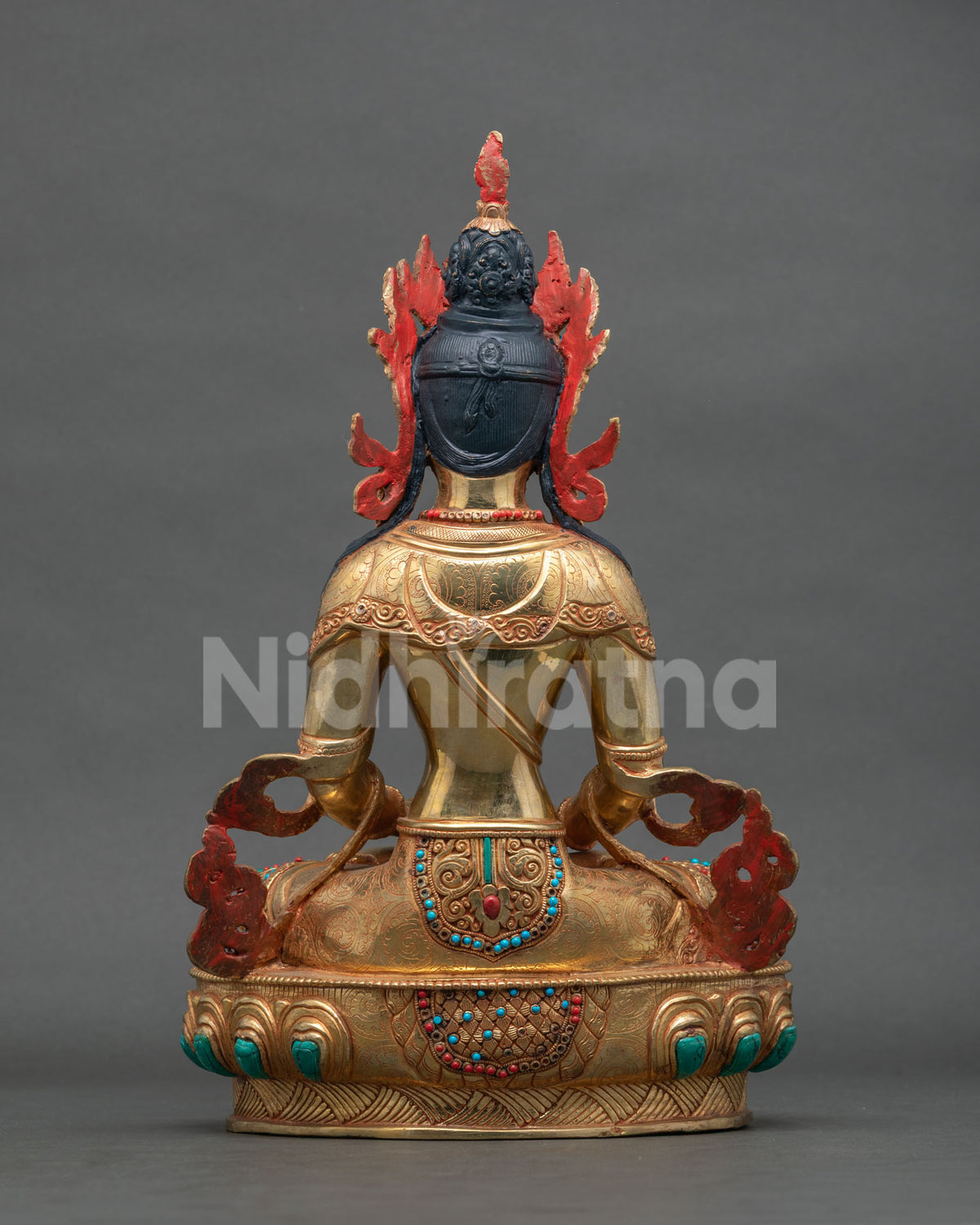 Amitayus Buddha statue handcrafted by Newari artists from Patan Nepal.