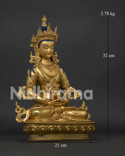 Amitayus Buddha Statue right view side handcrafted Newari Buddhist art