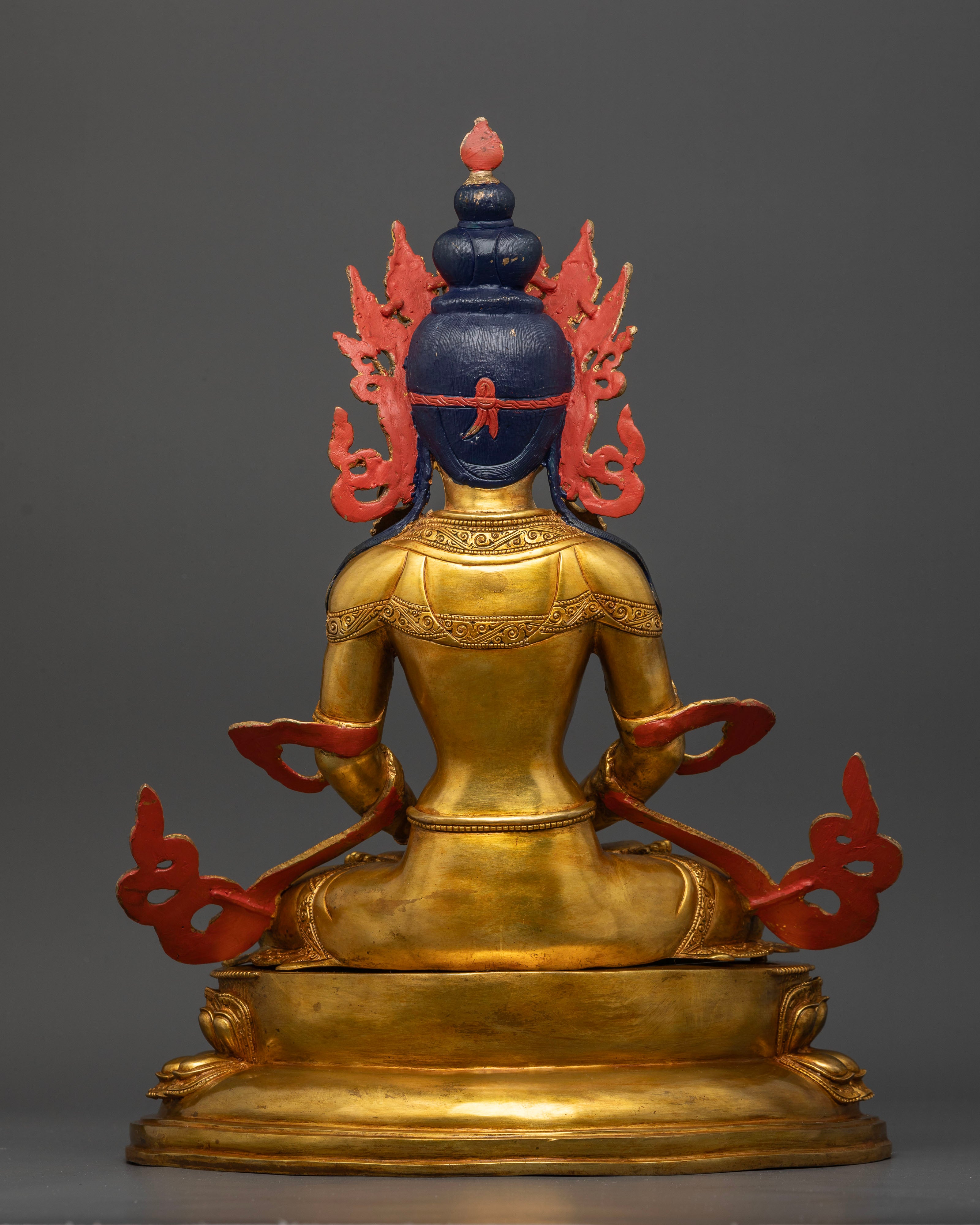 Amitayus Statue back view featuring handcrafted Newari craftsmanship