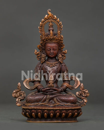 Amitayus Statue Handcrafted by Newari Artisans in Patan Nepal.
