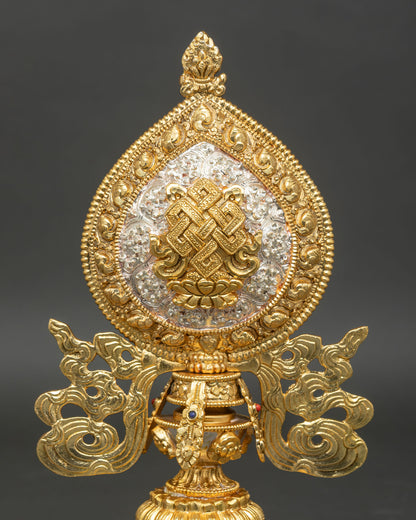 Astamangala Set highlighting copper craftsmanship with gold silver plating and hand set semi precious stones