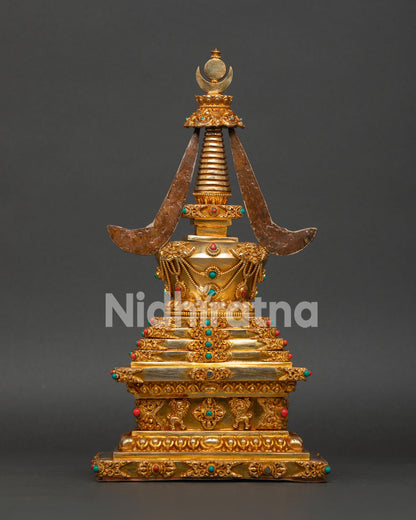 Authentic Nepalese Stupa for Buddhist Altar and Meditation Space