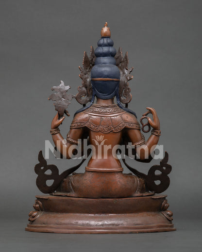 Authentic Nepalese Vajrasattva statue for meditation space featuring purification and wisdom symbolism.