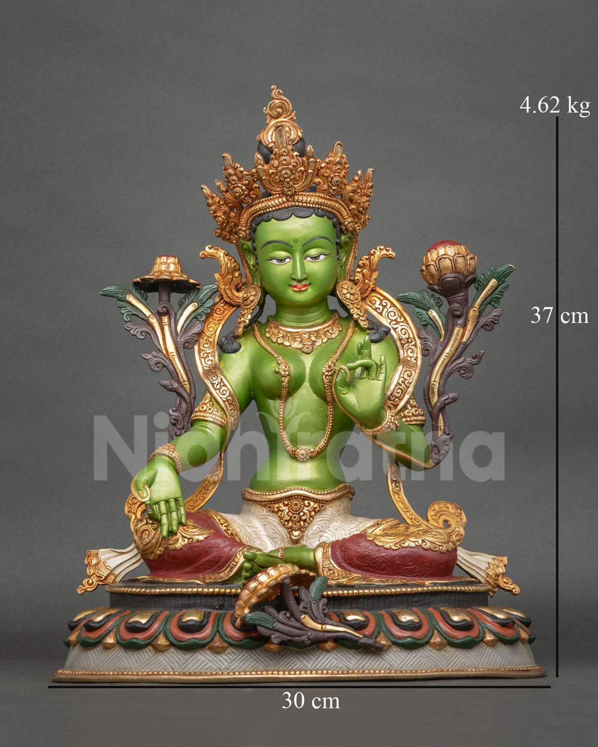 Green Tara Sculpture – Hand-Painted Mother of Liberation Statue