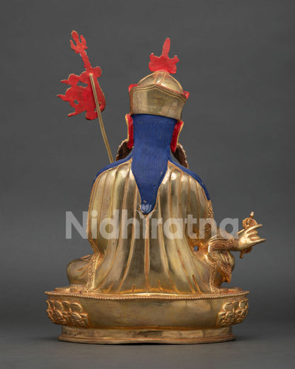 Back View Guru Rinpoche Statue Lotus Seat Carved Details Himalayan Art