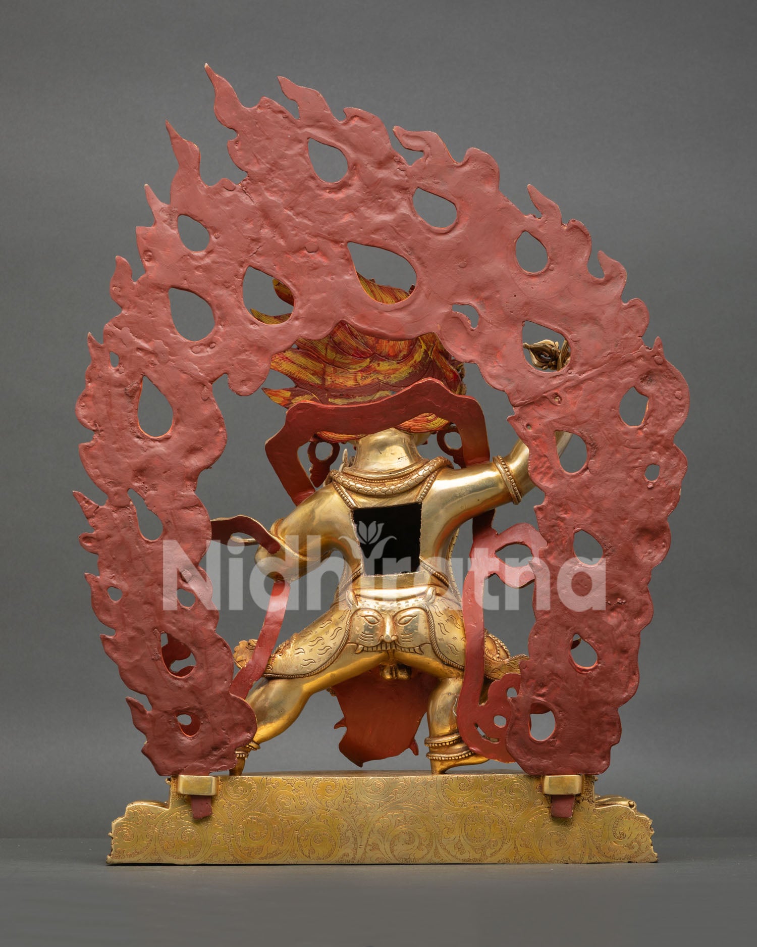Back view large Vajrapani statue for altar or monastery display