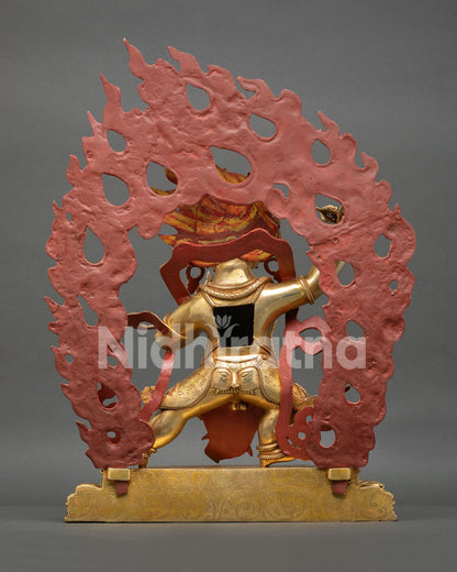 Back view large Vajrapani statue for altar or monastery display