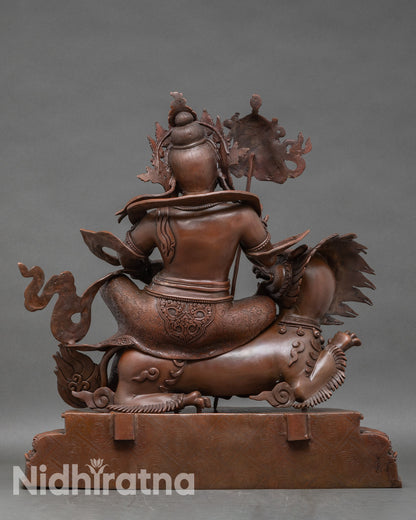 Back view Namtoshe sculpture handcrafted Himalayan Buddhist protector deity
