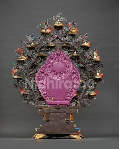 Back View of 21 Tara Set Statue - Handmade Copper Sculpture from Nepal