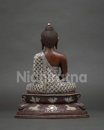 Back view of Amitabha Buddha statue showcasing fine Newari craftsmanship.