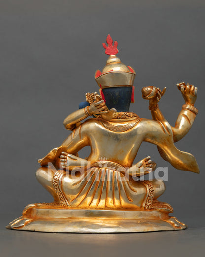 back view of guru rinpoche and yeshe tsogyal statue with detailed craftsmanship