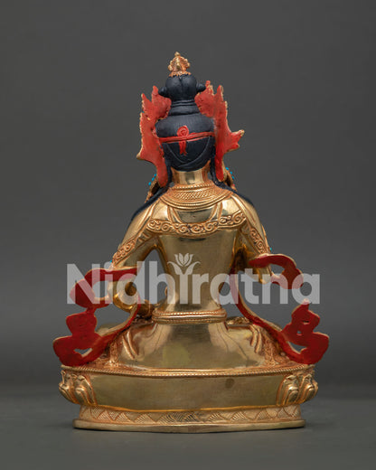 Back View of Handmade Copper Vajrasattva Statue with Fine Details