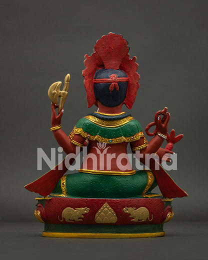 Back View of Handmade Ganesh Statue Showcasing Traditional Himalayan Craftsmanship