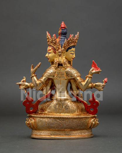 Back view of Namgyalma Statue showcasing detailed Nepalese Buddhist craftsmanship
