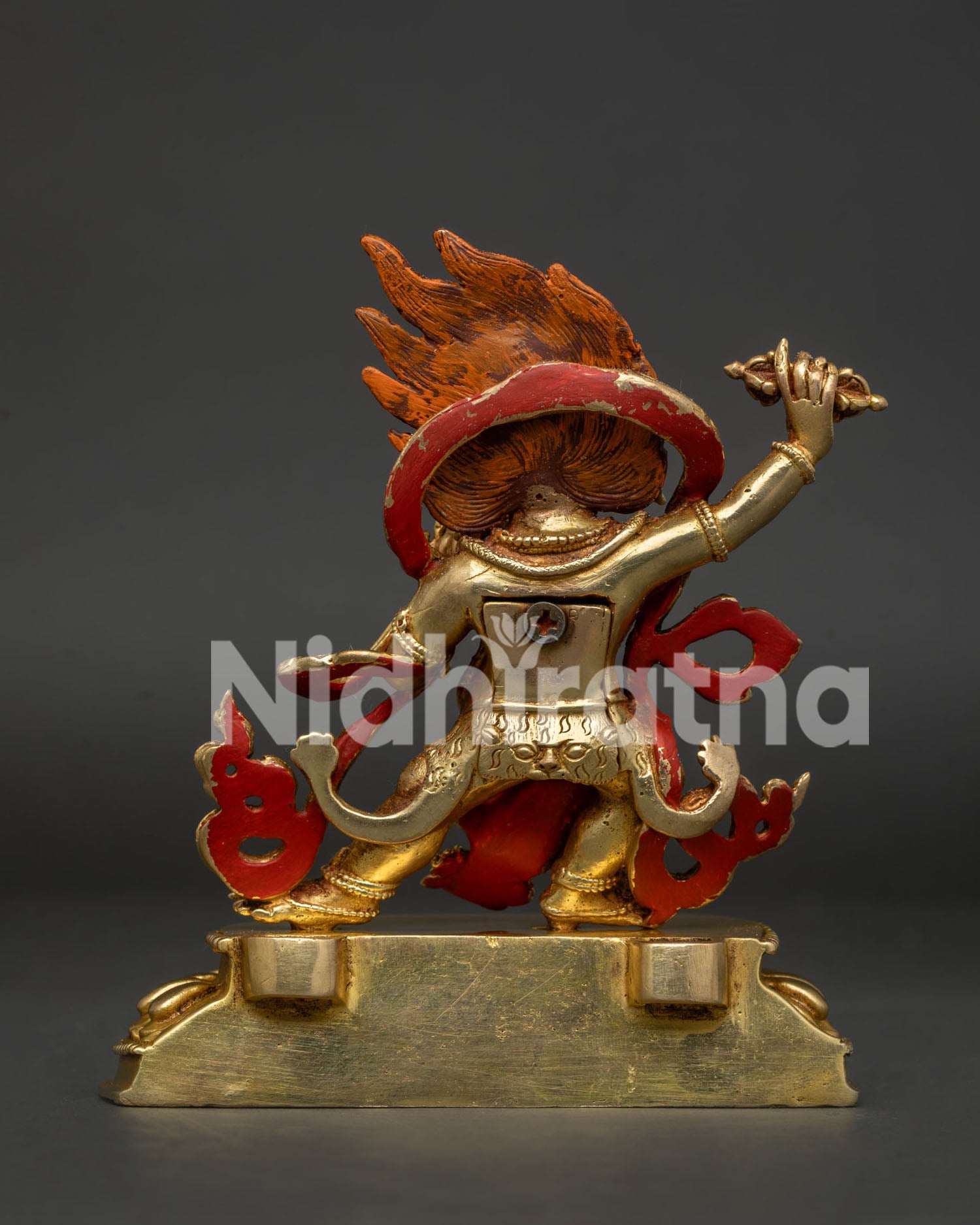Back view of Nepalese Vajrapani Statue with detailed Himalayan craftsmanship