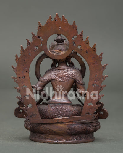 Back view of Vajrasattva Statue, crafted by Newari artisans using lost-wax casting method