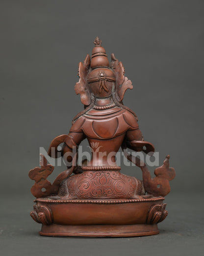 Back view of vajrasattva statue handcrafted by newari artists from patan nepal.