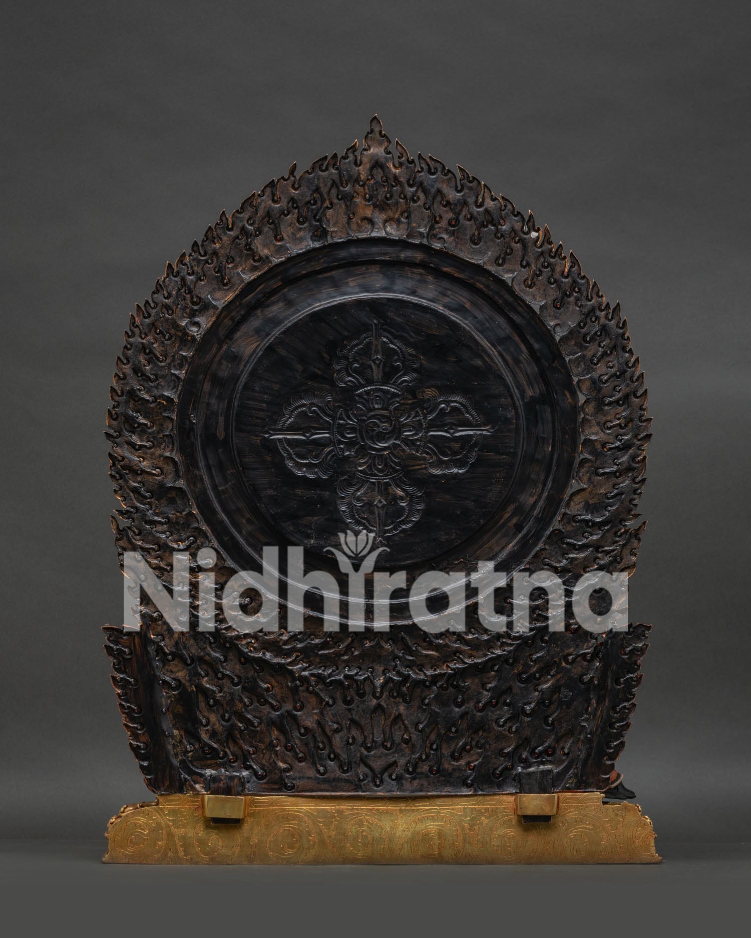 Back View of Vajrayogini Statue Showing Hand Carved Aureole and Sacred Details