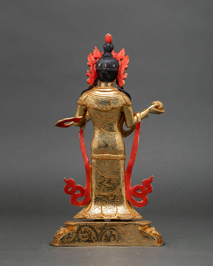 back-view-of-yeshe-tsogyal-statue-intricate-lotus-pedestal-and-flame-motifs