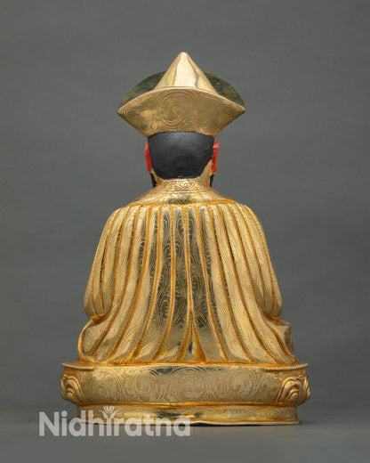 Back View of Zhabdrung Ngawang Namgyal Statue with Ceremonial Robes