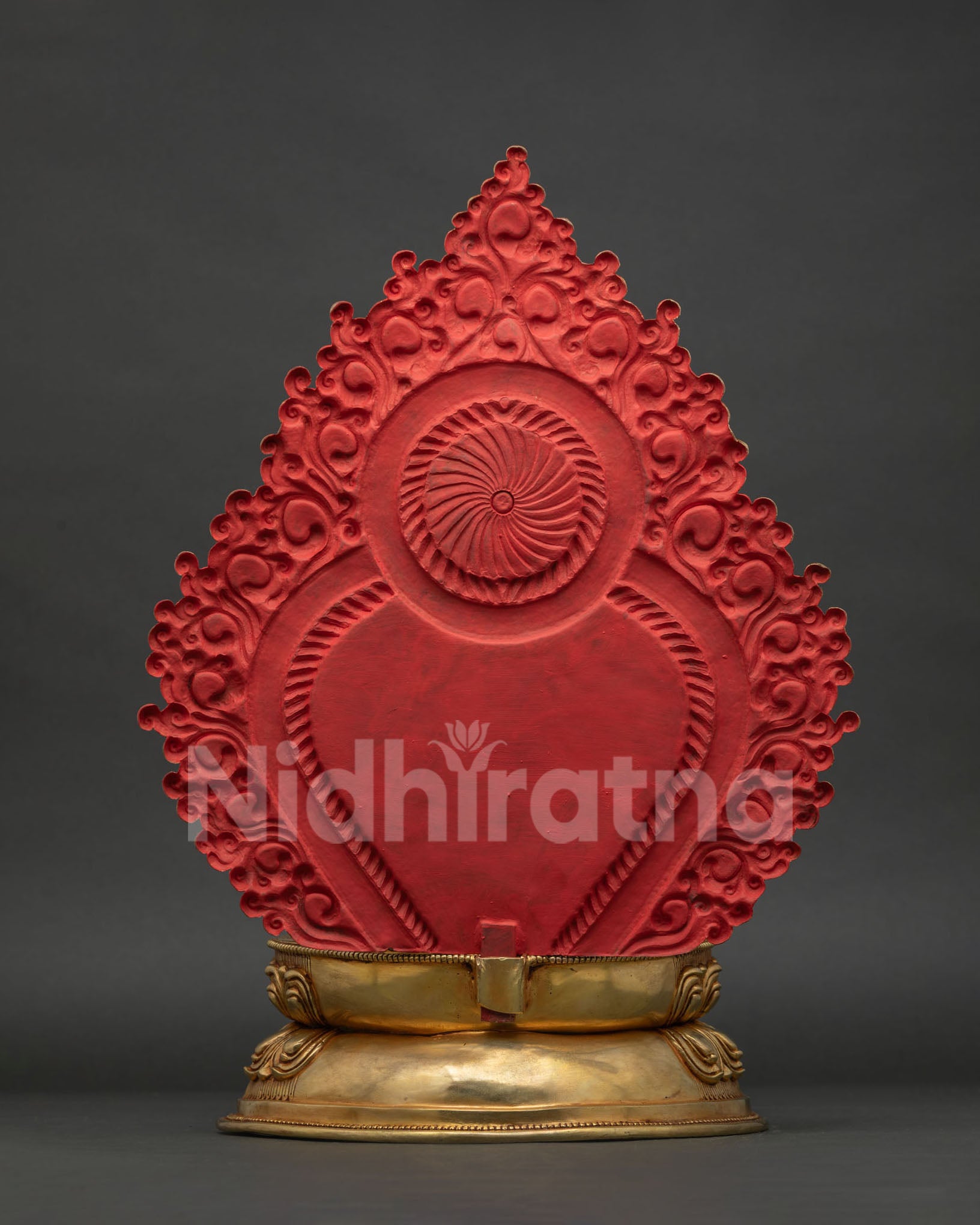 back view Shakyamuni Buddha statue gold gilded copper Newari craftsmanship