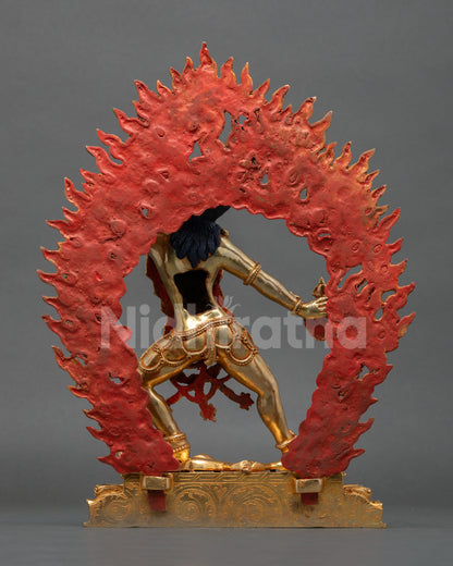 back view vajrayogini statue flaming aureole detailed metalwork copper lost wax buddhist art statue