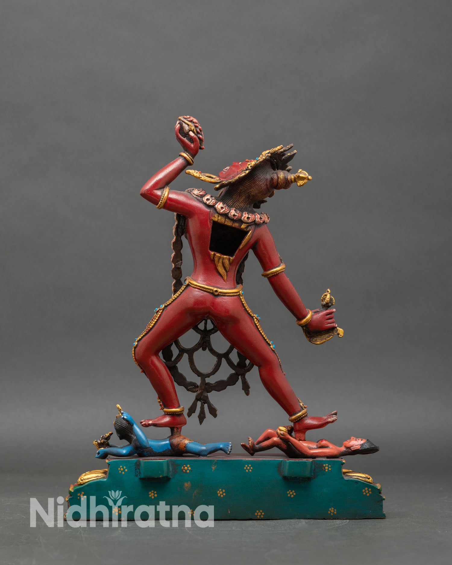 Back view of Vajrayogini Statue Himalayan ritual sculpture sacred altar decor
