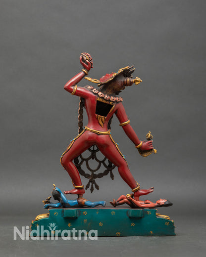 Back view of Vajrayogini Statue Himalayan ritual sculpture sacred altar decor