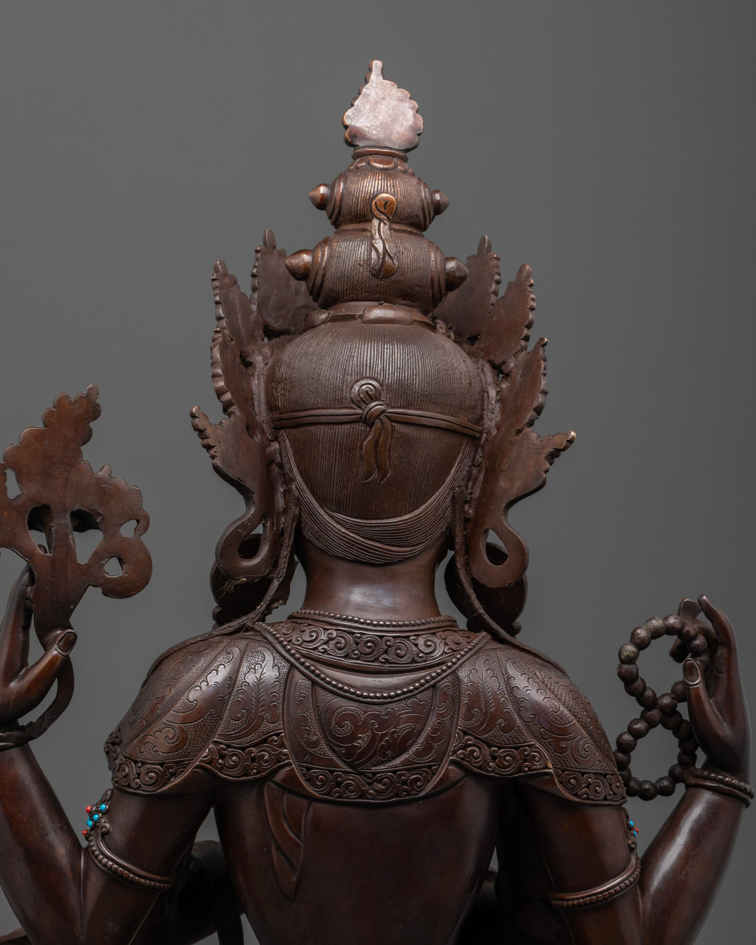 hair and crown of Chenrezig statue