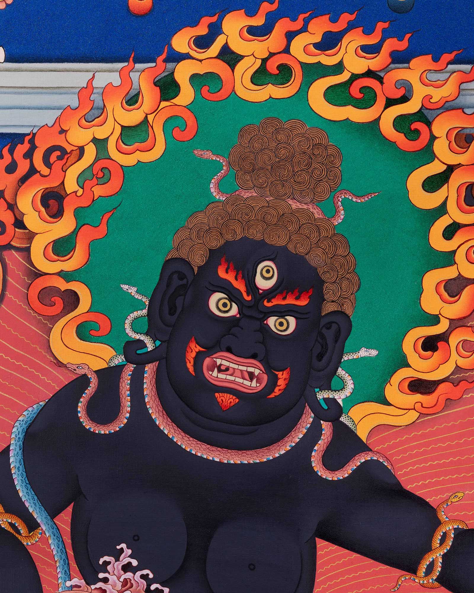 Black Dzambhala Thangka Print