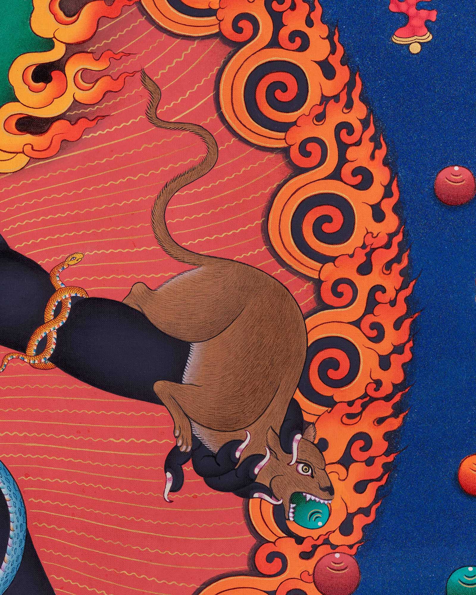 Black Dzambhala Thangka Print