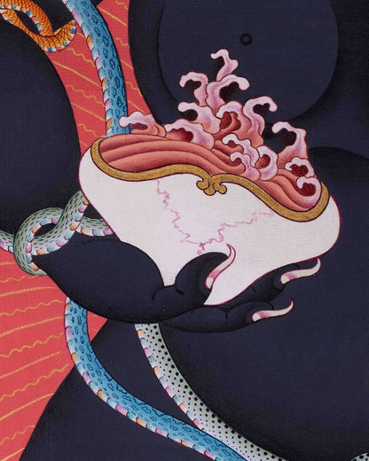 Black Dzambhala Thangka Print