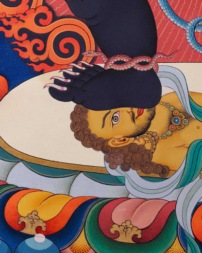 Black Dzambhala Thangka Print
