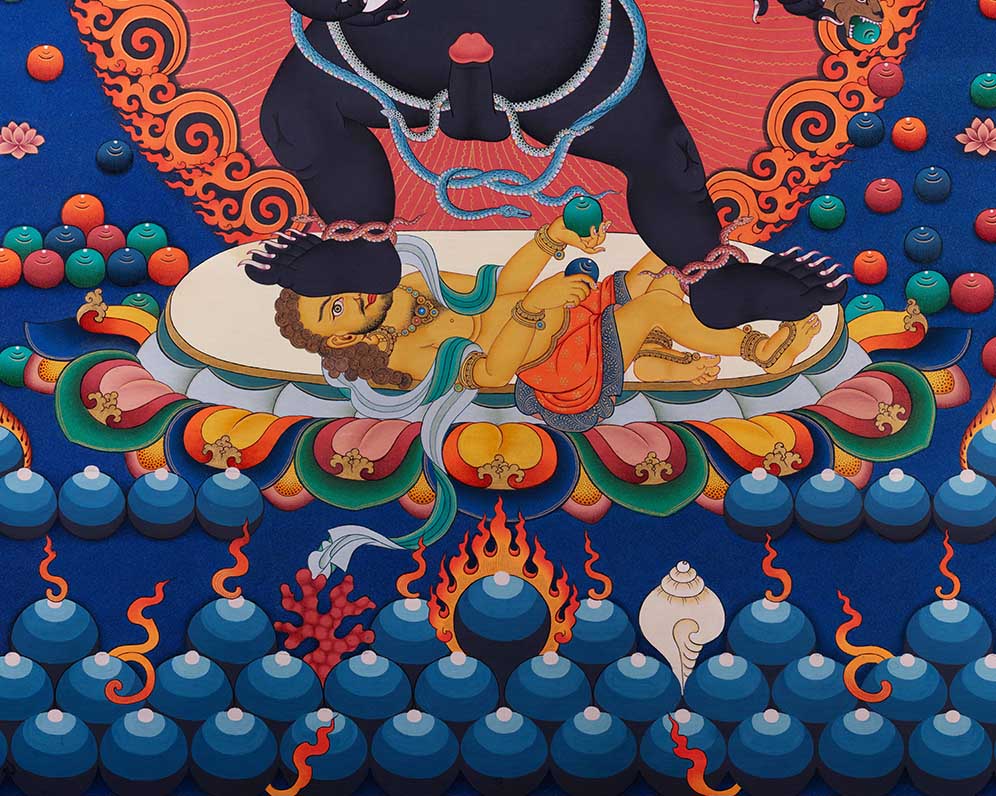 Black Dzambhala Thangka Print