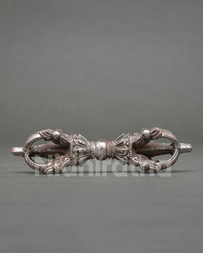 Bronze Vajra Dorje with detailed ornamental patterns for Vajrayana Buddhist practice