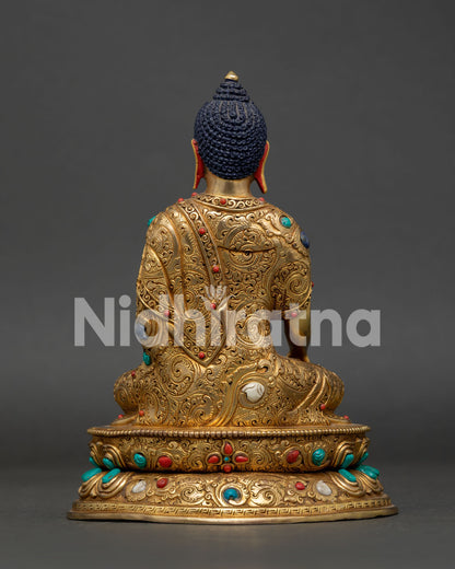 Buddha Shakyamuni Copper Statue Handcrafted by Newari Artisans