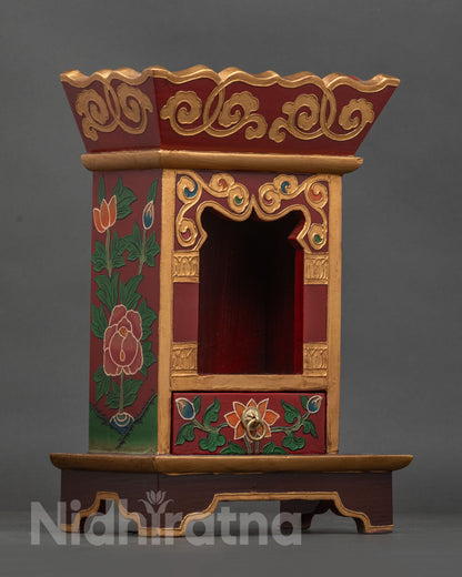 Buddhist altar shrine box for 5 to 6 inch sacred deities statues and sacred objects