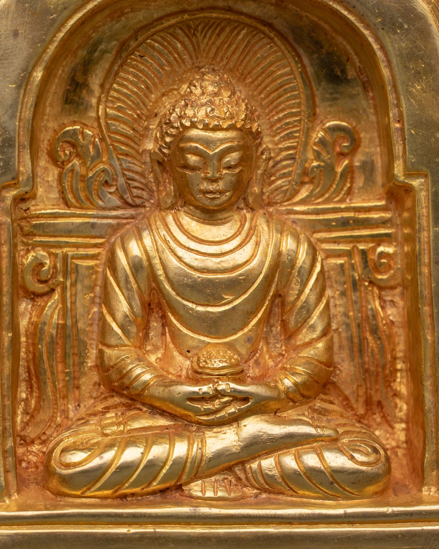 Buddhist Ghau Box featuring Amitabha Buddha in Dhyana Mudra with alms bowl