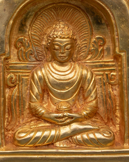 Buddhist Ghau Box featuring Amitabha Buddha in Dhyana Mudra with alms bowl