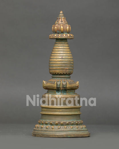 Buddhist Kadampa Stupa, Crafted from Copper with Traditional Design