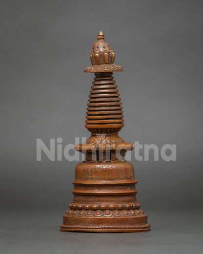 Buddhist Kadampa Stupa featuring a double lotus base and bell-shaped design